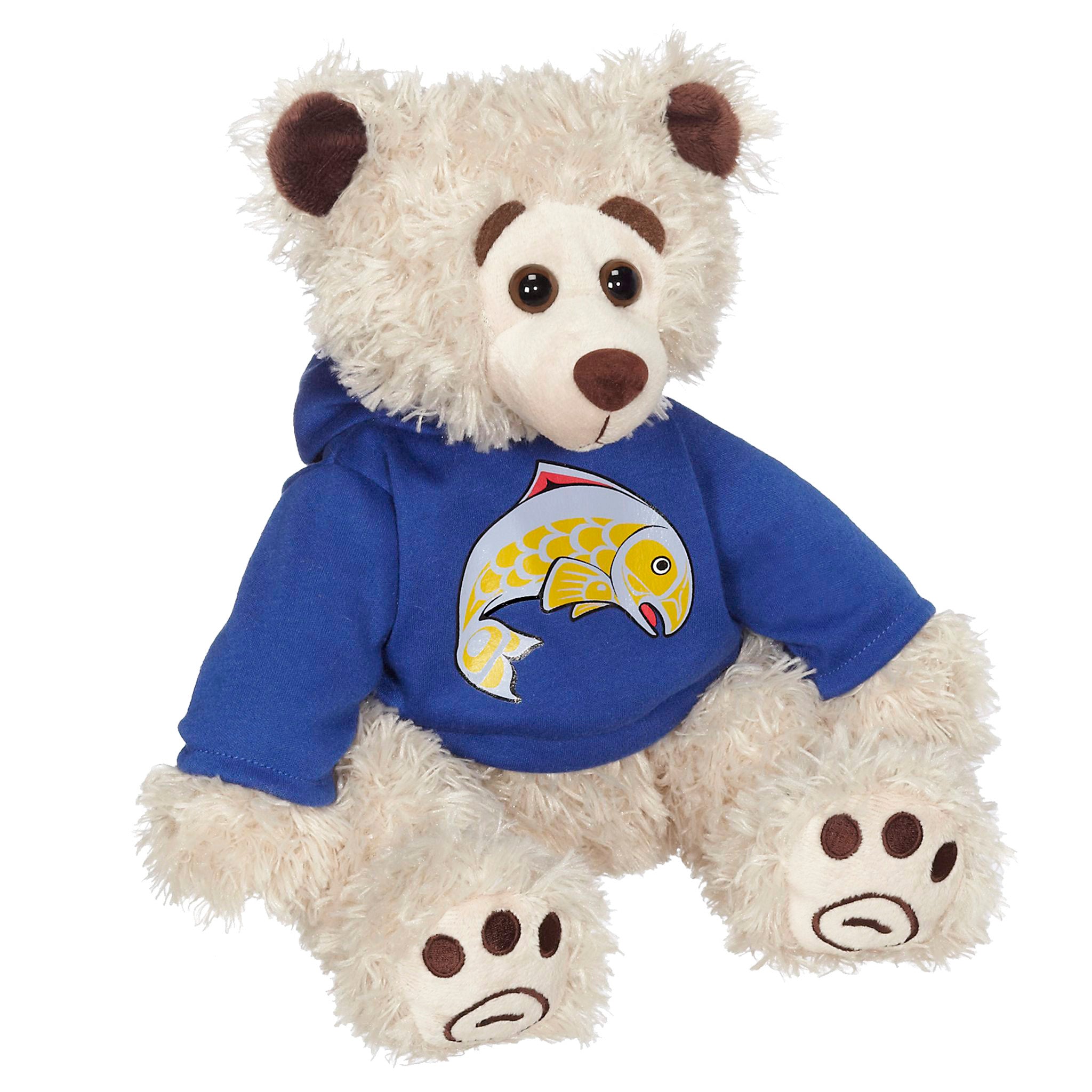 11" Mokey Bear with Salmon Hoodie