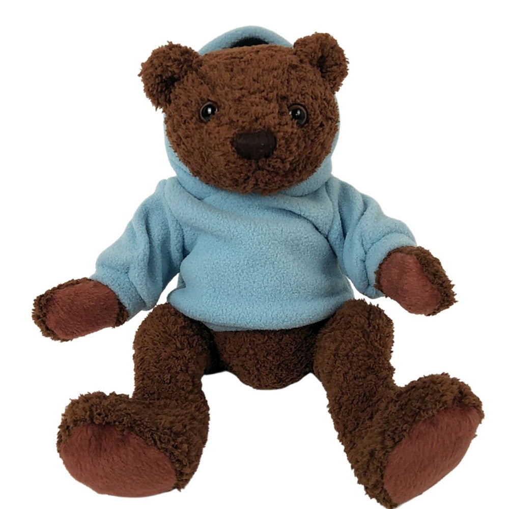 12" Clancy Bear with Blue Hoodie
