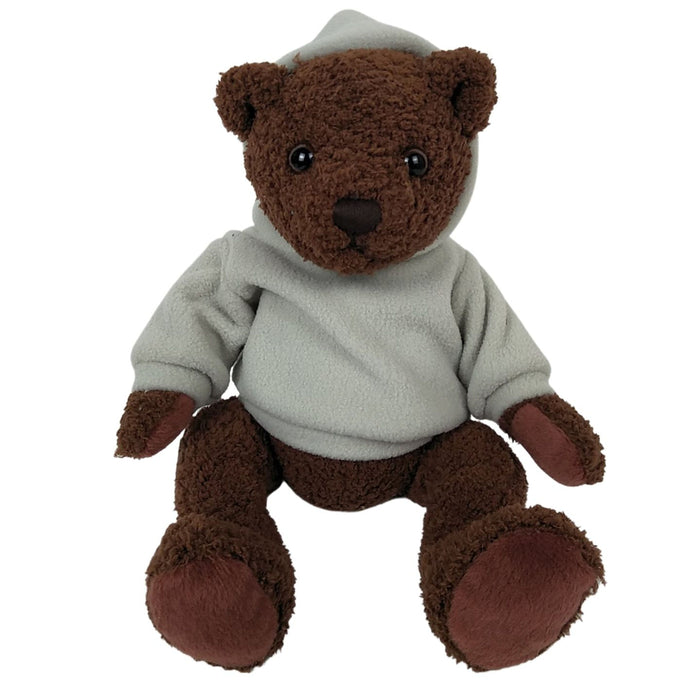 12" Clancy Bear with Grey Hoodie