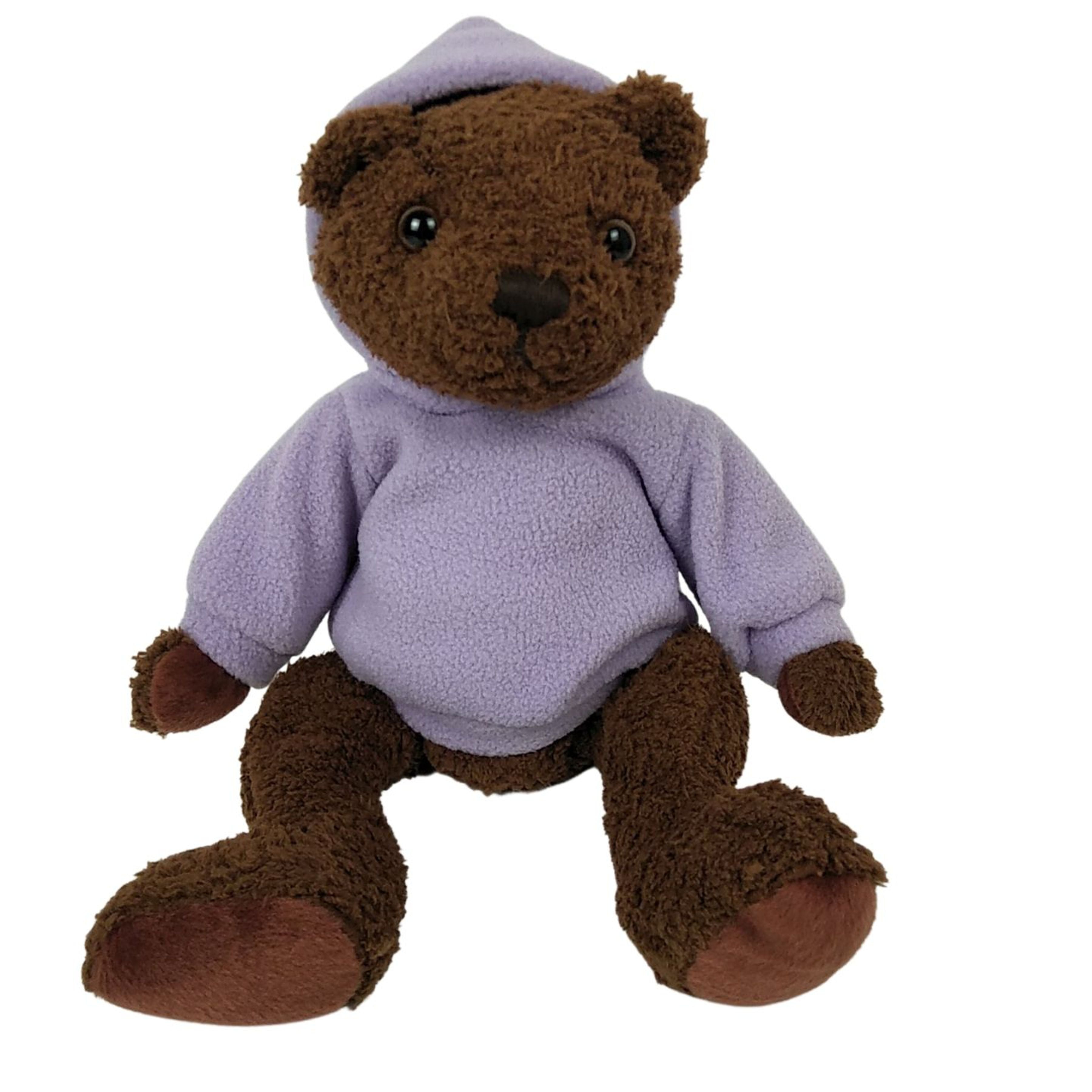 12" Clancy Bear with Purple Hoodie